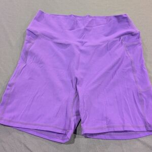 Sunzel Purple High Waisted Biker Shorts with Pockets Size L (12)